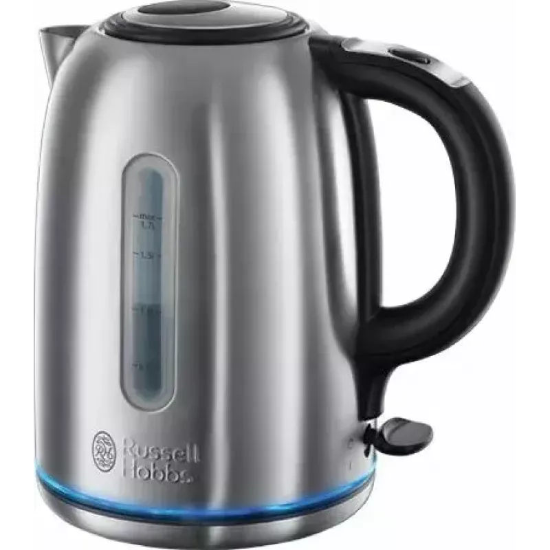 Hervidor eléctrico Russell Hobbs Quiet Boil 26300-70, 1,7 l, 2400 W, acero inoxidable, base giratoria, resistencia oculta, plateado
