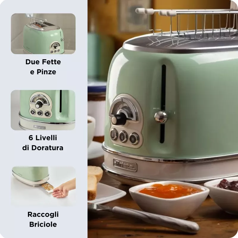 Ariete 0155/04 6 2 rebanadas 810 W verde