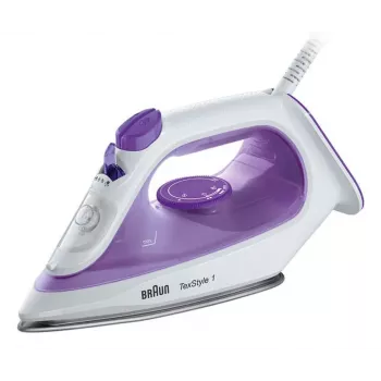 Plancha de vapor Braun TexStyle 1 SI 1080 suela cerámica 2000 W negra, morada