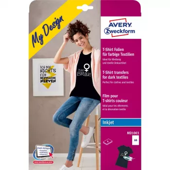 Transfer para tela Avery MD1003 Inkjet blanco 210x297mm 4 uds.
