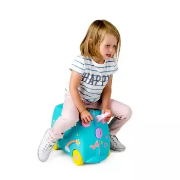 Maleta Trunki Una el unicornio 4 ruedas 18 L rosa turquesa amarillo