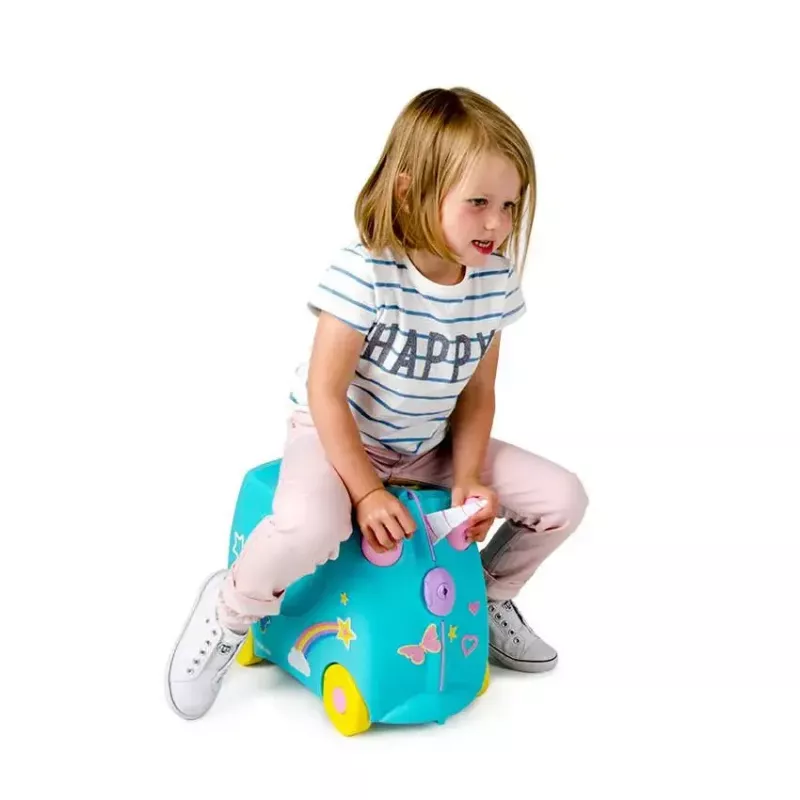 Maleta Trunki Una el unicornio 4 ruedas 18 L rosa turquesa amarillo