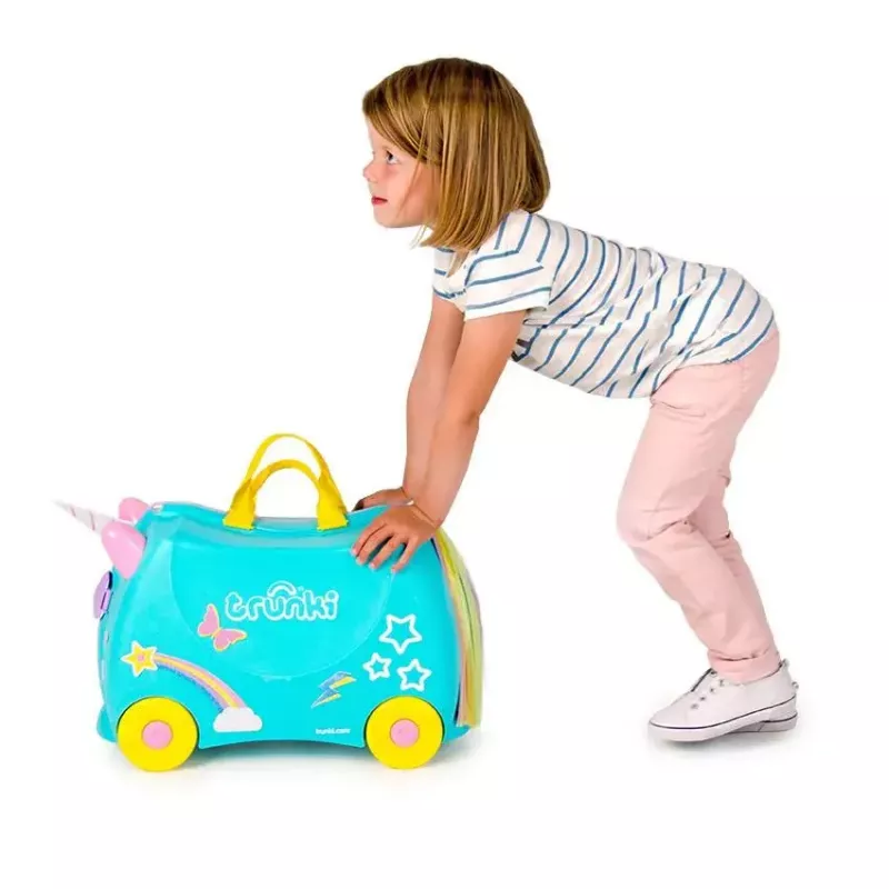 Maleta Trunki Una el unicornio 4 ruedas 18 L rosa turquesa amarillo