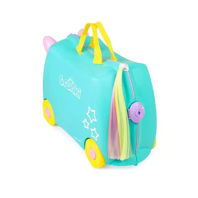 Maleta Trunki Una el unicornio 4 ruedas 18 L rosa turquesa amarillo