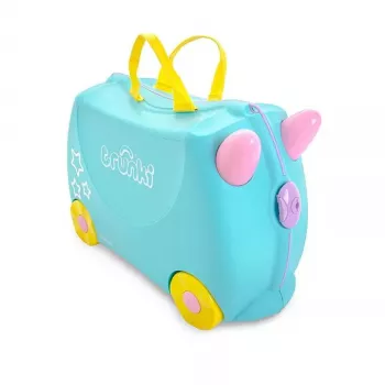 Maleta Trunki Una el unicornio 4 ruedas 18 L rosa turquesa amarillo