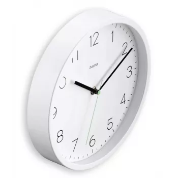 Reloj de pared HAMA Menorca, analógico, Ø 25 cm, blanco