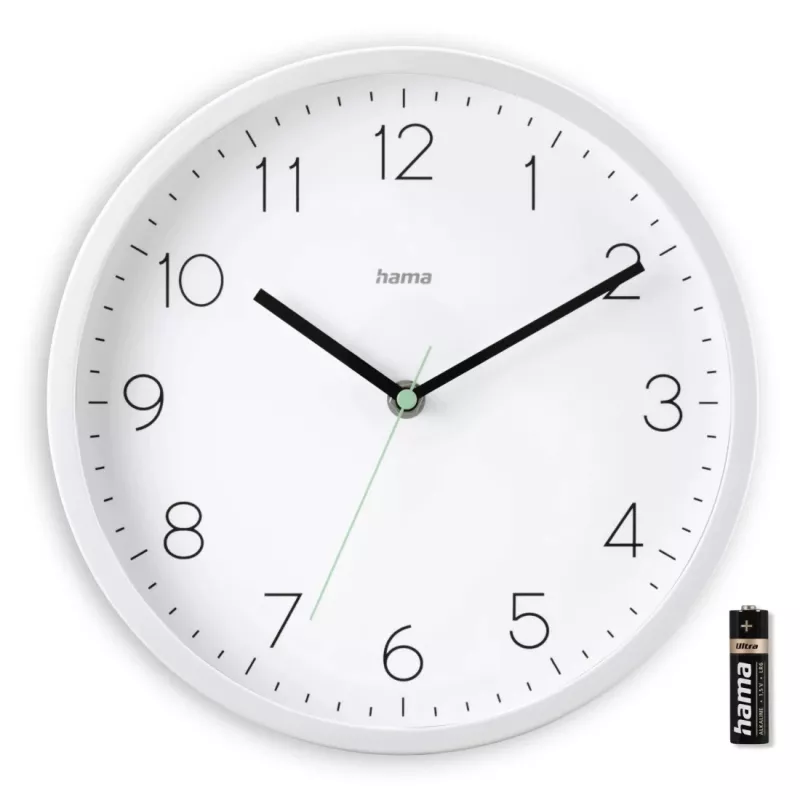 Reloj de pared HAMA Menorca, analógico, Ø 25 cm, blanco