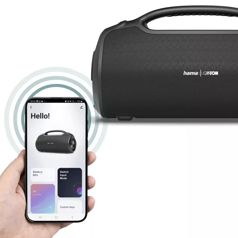 Altavoz de fiesta HAMA UltiMate Pro 120 W, inalámbrico Bluetooth, resistente al agua, batería integrada, carga USB-C