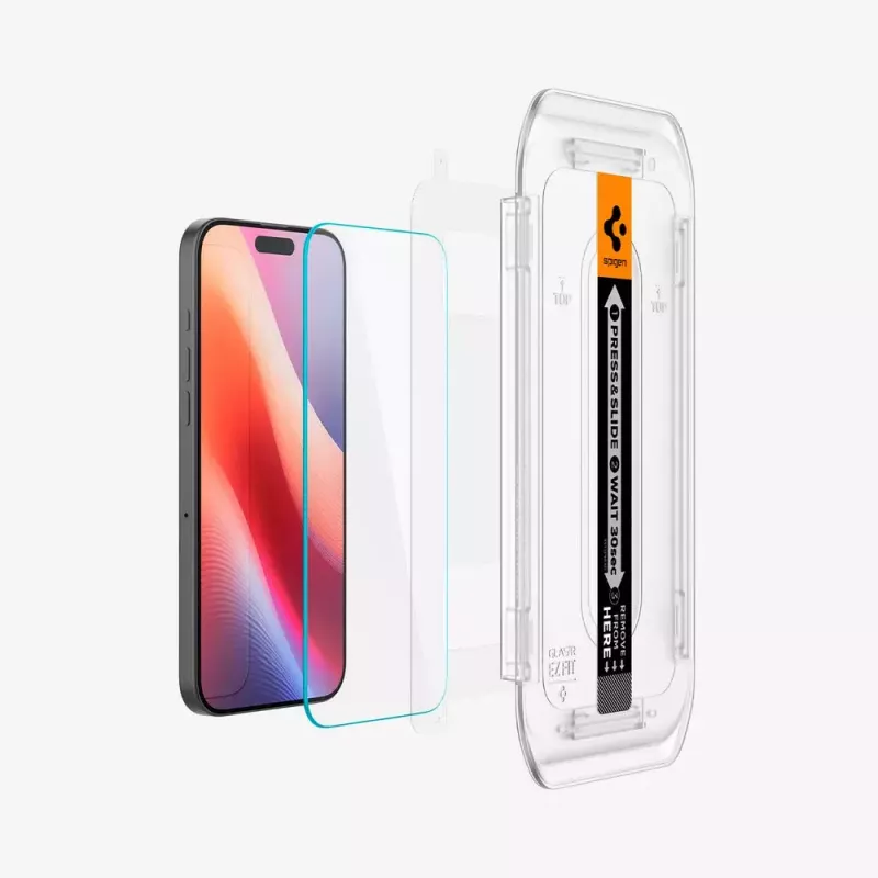 Protector de pantalla Spigen GLAS.tR EZ Fit Apple iPhone 16 Pro vidrio templado transparente 2 uds.