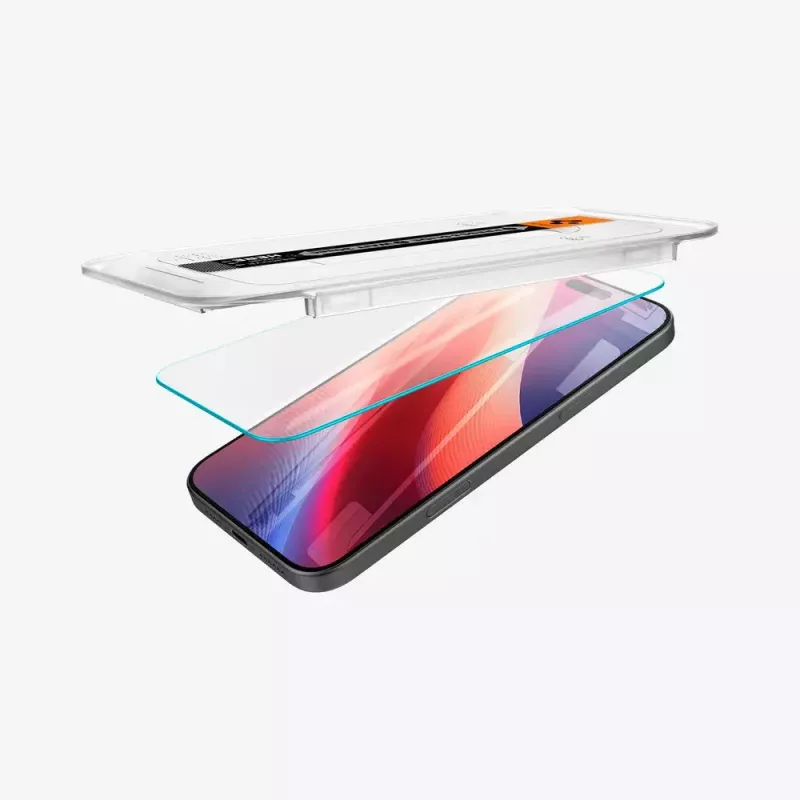 Protector de pantalla Spigen GLAS.tR EZ Fit Apple iPhone 16 Pro vidrio templado transparente 2 uds.