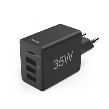 Hama 00201990 cargador móvil auriculares, powerbank, smartphone, tablet negro AC carga rápida interior