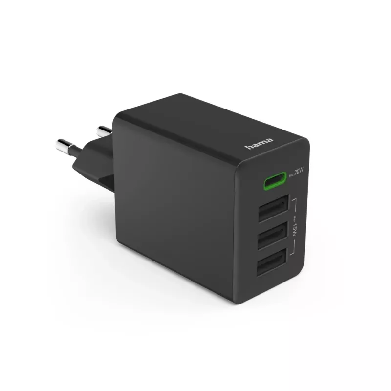 Hama 00201990 cargador móvil auriculares, powerbank, smartphone, tablet negro AC carga rápida interior