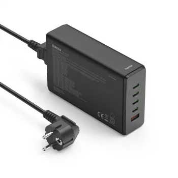 Estación de carga HAMA 201977, 240W totales, 4× USB-C, 1× USB-A, negro