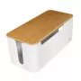Tapa para regleta de enchufes LogiLink KAB0075 tapa de bambú blanca