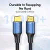 Vention Cable HDMI 2.1 trenzado de algodón, 8K 60Hz/4K 120Hz, M/M, 3 m, azul