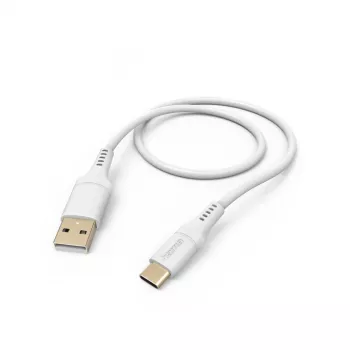 Cable USB flexible Hama USB 2.0 1,5 m USB-A USB-C blanco