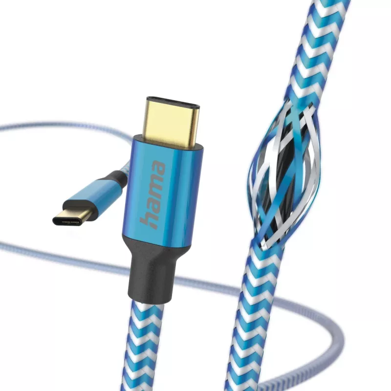 Cable USB reflectante Hama USB 2.0 1,5 m USB-C azul