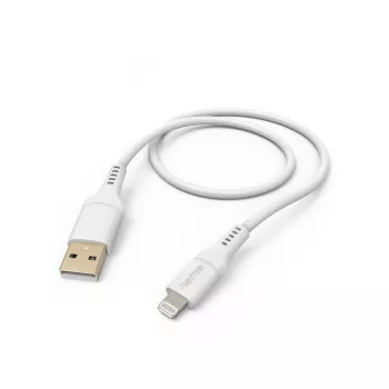 Cable flexible Hama 1,5 m blanco Lightning a USB-A 2,4 A