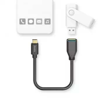 Cable USB Hama 00201605 USB 3.2 Gen 1 (3.1 Gen 1) 0,15 m USB-C USB-A negro