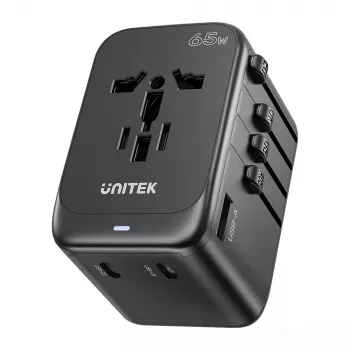 Adaptador de viaje UNITEK P1122ABK01 universal negro Type-C G I