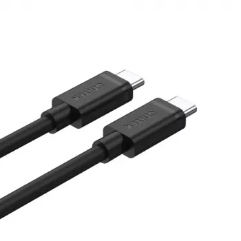 Cable USB-C a USB-C Unitek Y-C477BK01-2M, USB 3.2 Gen 1, 2 m, 5 Gbit/s, PD 60 W, negro