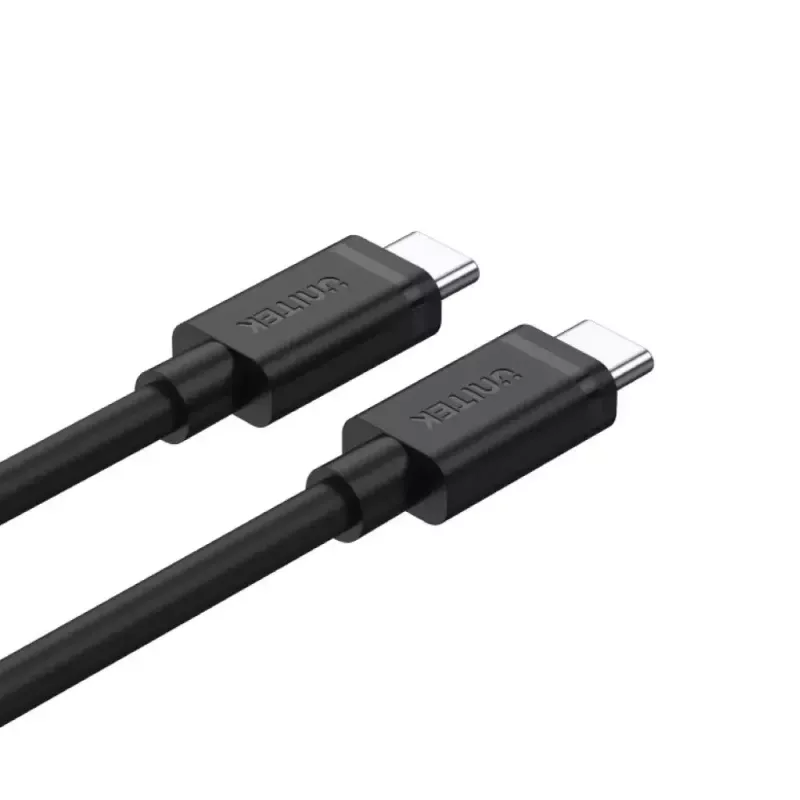Cable USB-C a USB-C Unitek Y-C477BK01-2M, USB 3.2 Gen 1, 2 m, 5 Gbit/s, PD 60 W, negro