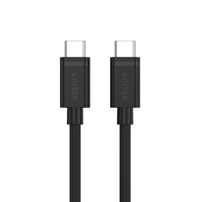 Cable USB-C a USB-C Unitek Y-C477BK01-2M, USB 3.2 Gen 1, 2 m, 5 Gbit/s, PD 60 W, negro