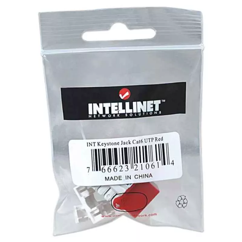 Conector Keystone Intellinet, Cat6, UTP, LSA, Rojo