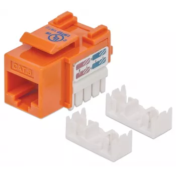 Conector Keystone Intellinet, Cat6, UTP, Punch-down, Naranja