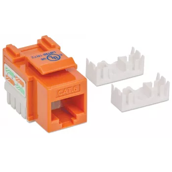 Conector Keystone Intellinet, Cat6, UTP, Punch-down, Naranja