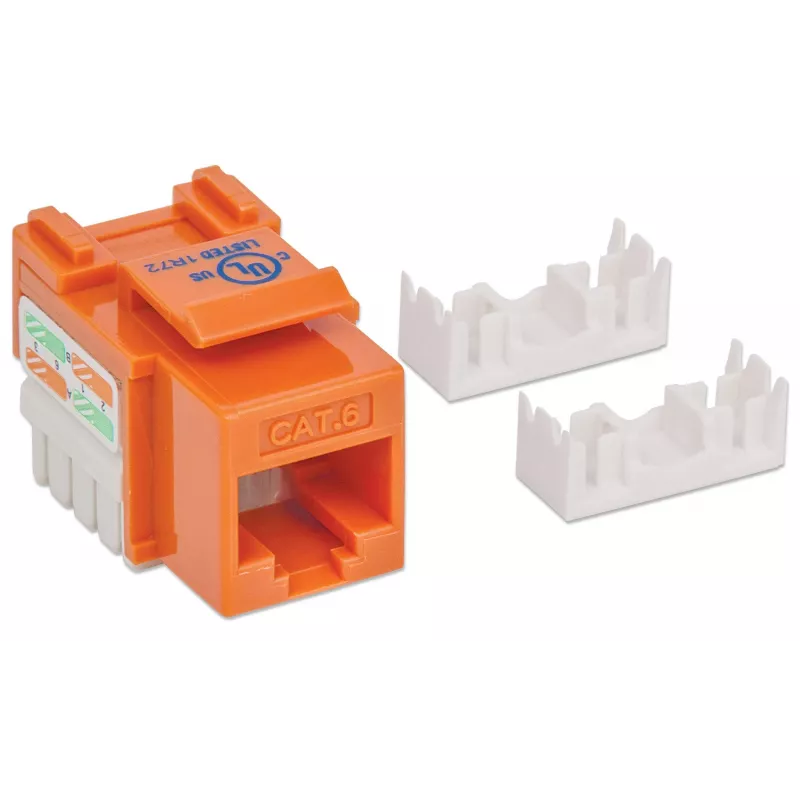 Conector Keystone Intellinet, Cat6, UTP, Punch-down, Naranja