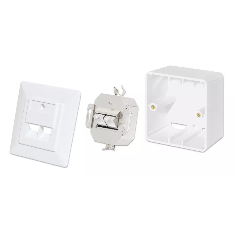 Caja de superficie Intellinet 771900 771917 80x80x45mm Blanco señal RAL9003