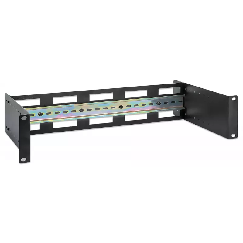 Intellinet 716345 Soporte para carril DIN de 19 pulgadas con profundidad ajustable, 2U