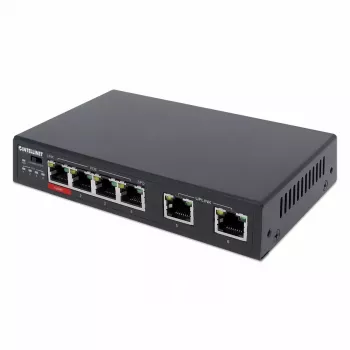 Switch Fast Ethernet Intellinet 6 puertos 4 puertos PoE 65W de presupuesto de potencia
