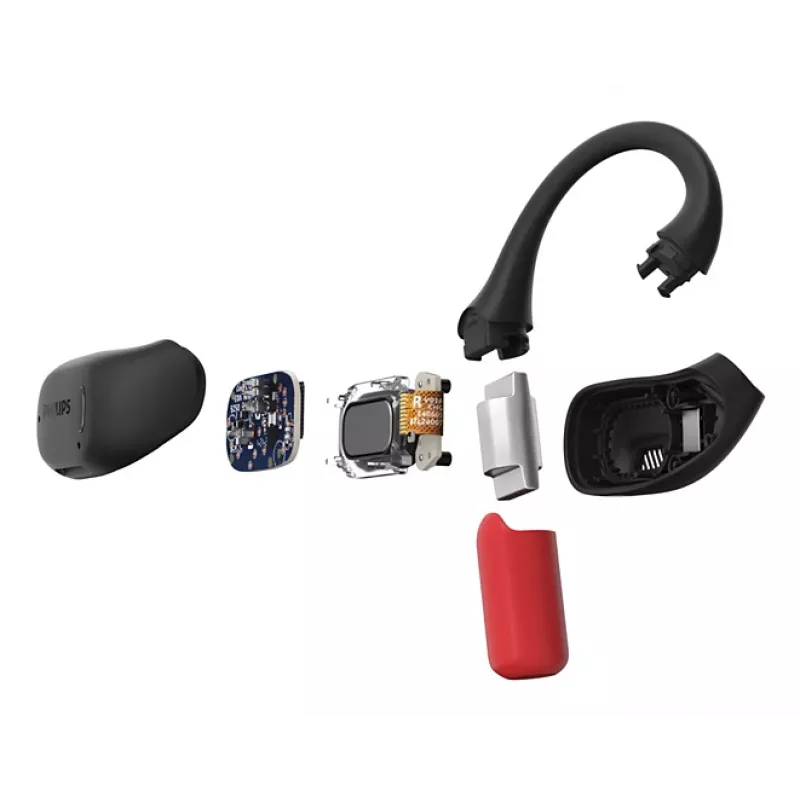 Philips Serie 6000 TAA6709BK/00 Auriculares True Wireless Stereo (TWS) Ear-Hook Deporte Bluetooth Negro, Rojo