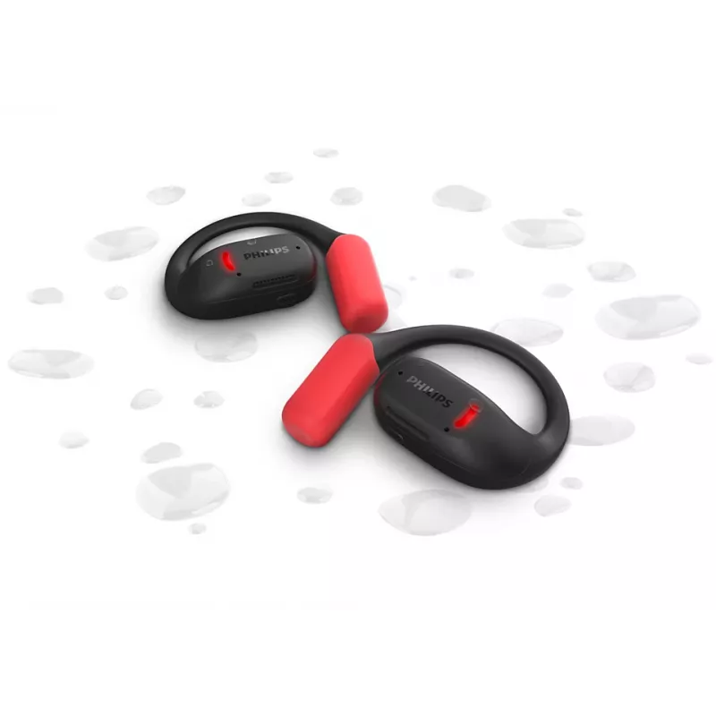 Philips Serie 6000 TAA6709BK/00 Auriculares True Wireless Stereo (TWS) Ear-Hook Deporte Bluetooth Negro, Rojo
