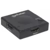 Manhattan Switch HDMI 2 puertos, 1080p, conecta 2 fuentes HDMI a 1 pantalla, conmutación automática y manual (por botón), no requiere alimentación externa, Negro, tres años de garantía