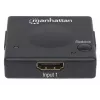 Manhattan Switch HDMI 2 puertos, 1080p, conecta 2 fuentes HDMI a 1 pantalla, conmutación automática y manual (por botón), no requiere alimentación externa, Negro, tres años de garantía