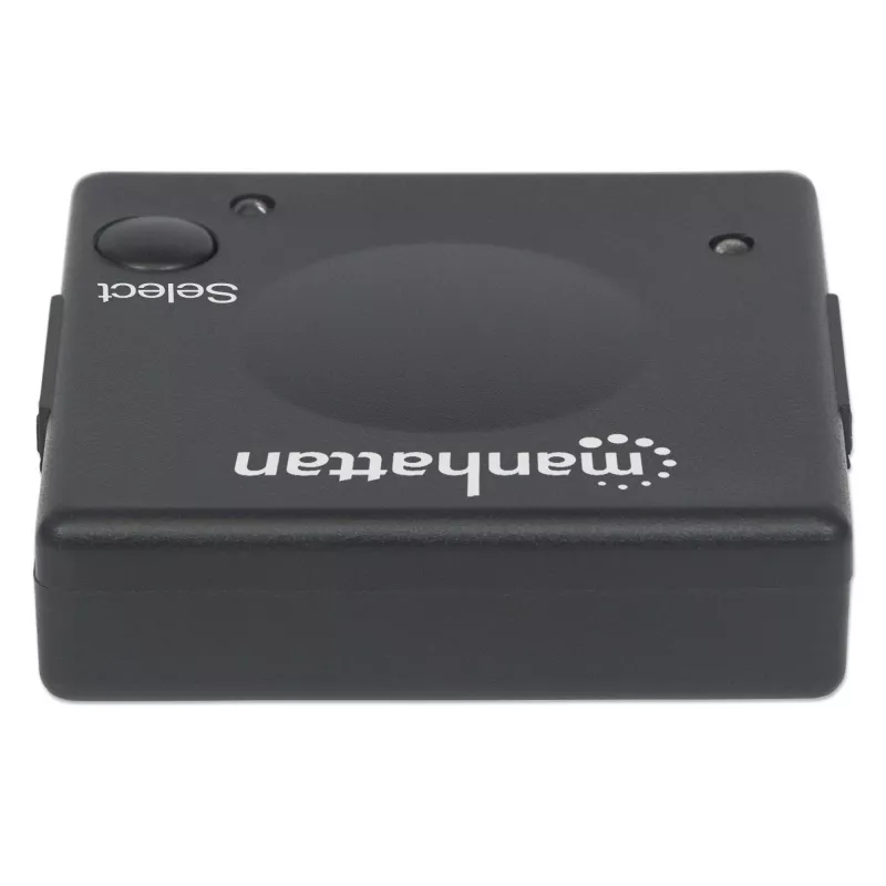 Manhattan Switch HDMI 2 puertos, 1080p, conecta 2 fuentes HDMI a 1 pantalla, conmutación automática y manual (por botón), no requiere alimentación externa, Negro, tres años de garantía
