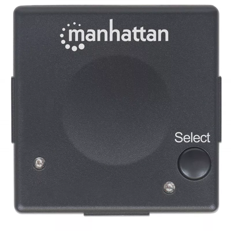 Manhattan Switch HDMI 2 puertos, 1080p, conecta 2 fuentes HDMI a 1 pantalla, conmutación automática y manual (por botón), no requiere alimentación externa, Negro, tres años de garantía