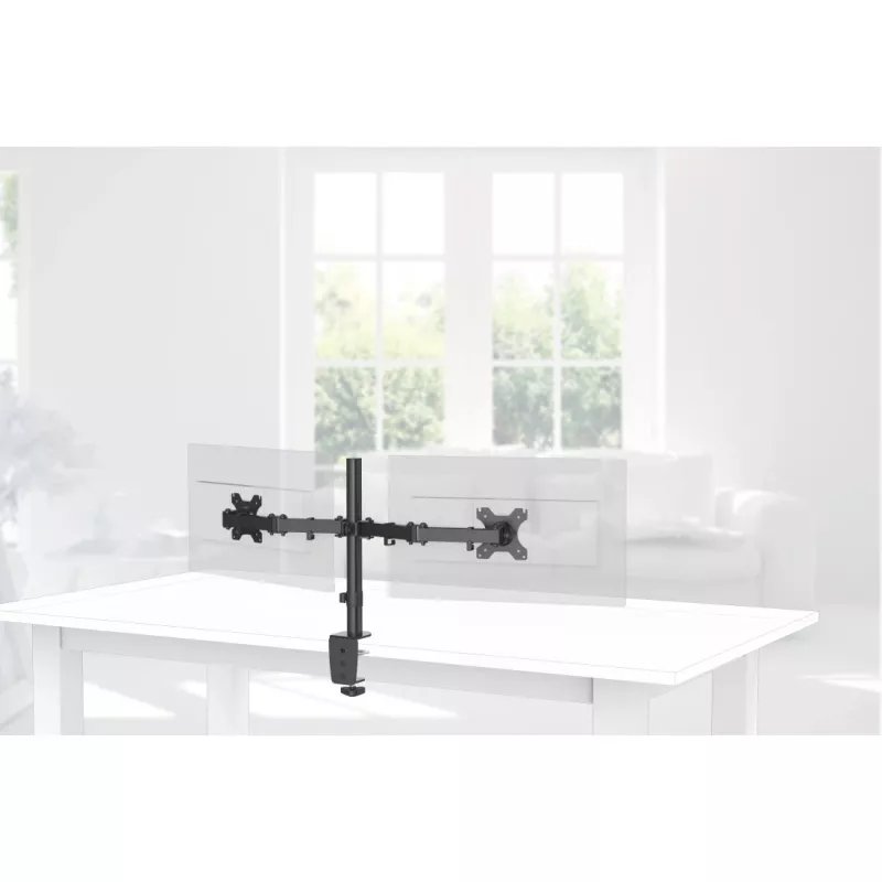 Hama 00118491 FULLMOTION soporte de escritorio para dos monitores, 13-32 pulgadas (81,3 cm), VESA 75x75/100x100, máx. 8 kg, negro