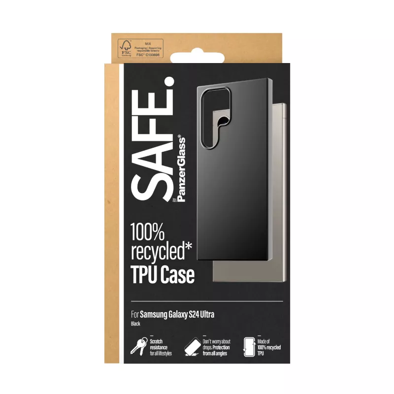 Funda TPU PanzerGlass SAFE Samsung Galaxy S24 Ultra Negra Transparente Protección