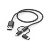 Cable USB Hama 00201536 USB 2.0 1,5 m USB A USB C Negro