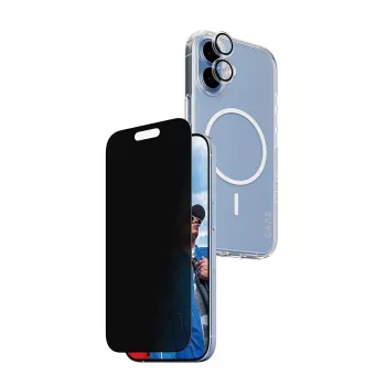 Funda protectora PanzerGlass Case CARE para iPhone 17 con protección de privacidad, funcionalidad 3-in-1