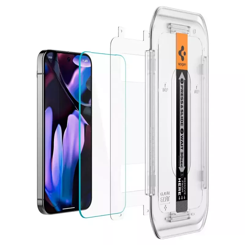 Spigen Glass Protector de pantalla EZ Fit GLAS.tR fino para Google Pixel 9 / 9 Pro