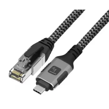 Cable de red TECHLY USB-C a Gigabit Ethernet RJ45, Cat6, 3 m, USB 3.2 Gen 1, F/UTP, negro