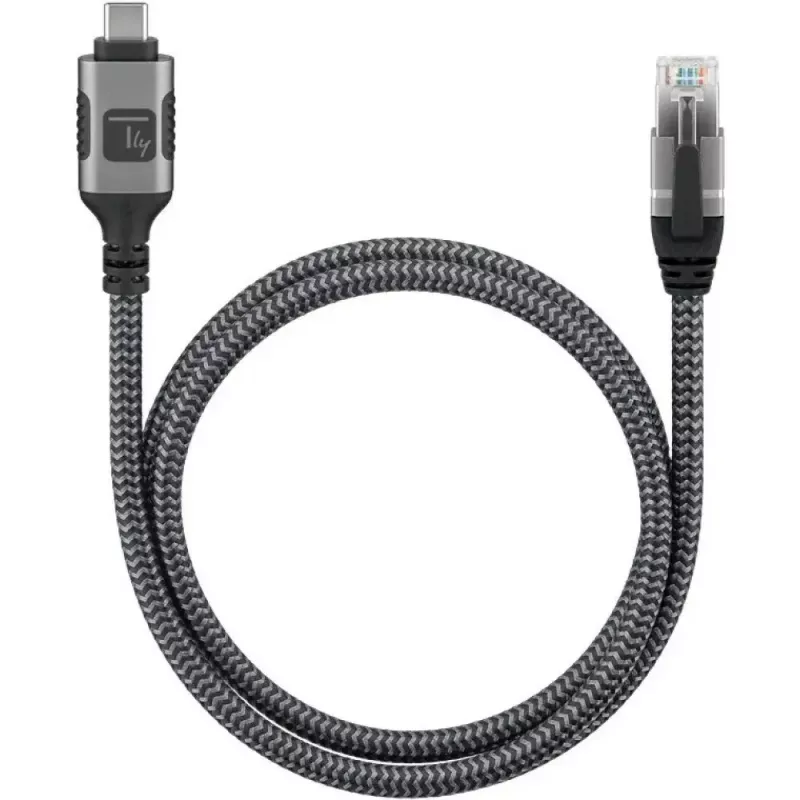 Cable de red TECHLY USB-C a Gigabit Ethernet RJ45, Cat6, 3 m, USB 3.2 Gen 1, F/UTP, negro