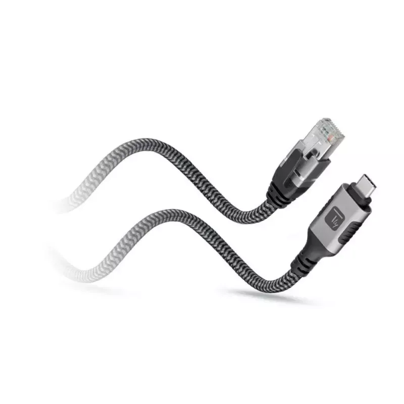 Cable de red TECHLY USB-C a Gigabit Ethernet RJ45, Cat6, 3 m, USB 3.2 Gen 1, F/UTP, negro