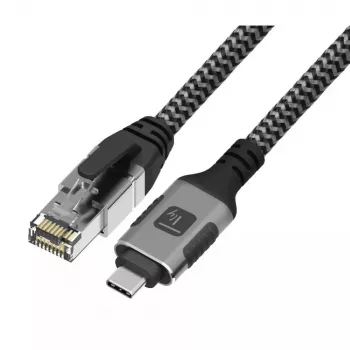 Cable de red TECHLY USB-C a Gigabit Ethernet RJ45, Cat6, 3 m, USB 3.2 Gen 1, F/UTP, negro