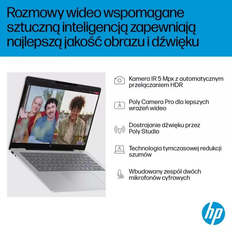 HP OmniBook 7 AI 14-fr0003nw Portátil, 14" 2K OLED, Intel Core Ultra 5 225U, 16 GB, 512 GB SSD, Windows 11 Pro